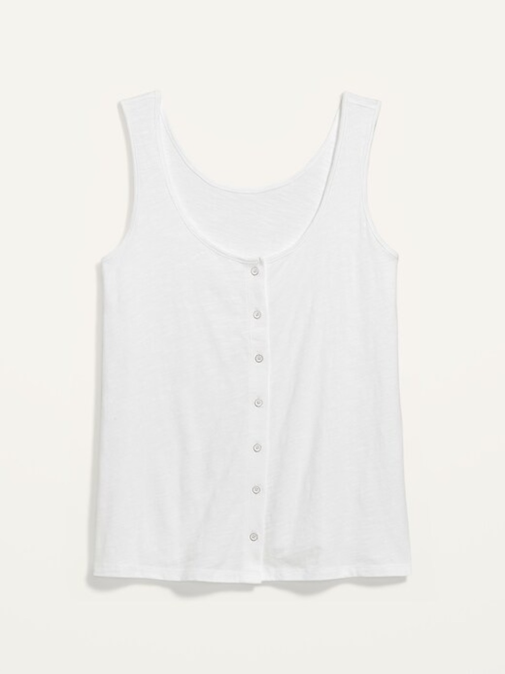 Old Navy White Slub-Knit Button-Front Tank Top Size Small